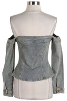 Women's Strapless Acid Wash Denim Corset Top - photo 3