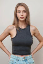 Women's Distressed Seamless Tank Top – front view