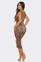 Women's Wild Allure V-Neck Animal Print Midi Dress – front view