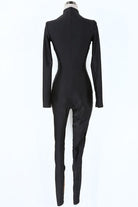 Women's Mesh Cutout Long Sleeve Fitted Jumpsuit - photo 4