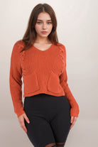 Women's Pocket Front Hi-Lo Sweater – front view