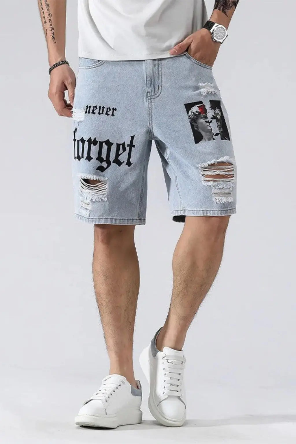 Distressed shorts outfit view - Epicplacess