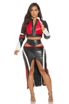 Women's Moto Crop Jacket & Slit Maxi Skirt Set