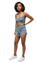 Denim shorts set front view - Epicplacess