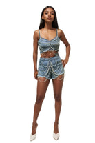 Pearl chain shorts outfit view - Epicplacess