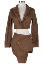 Women's Hooded Crop Jacket & Mini Skirt Set - photo 2