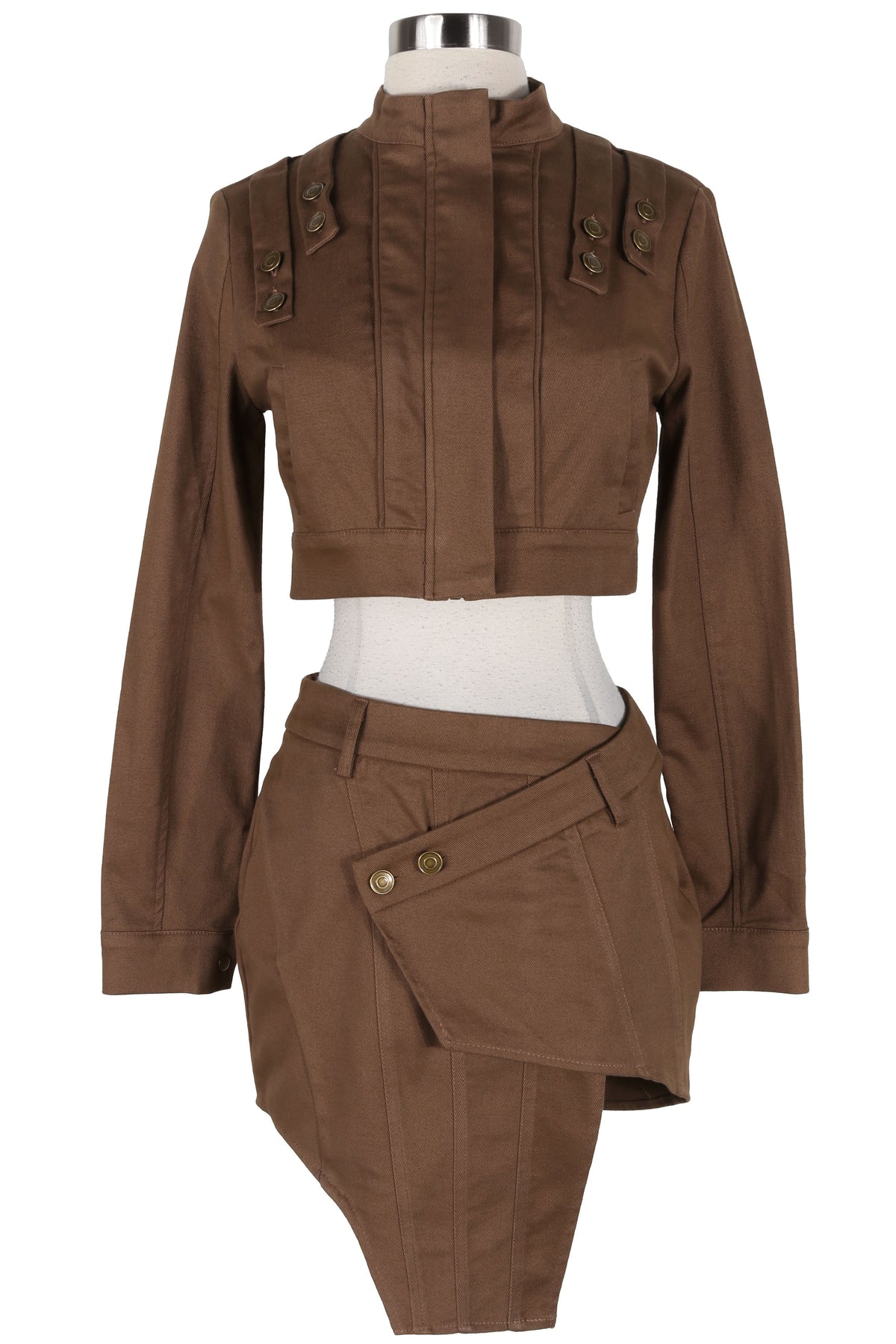 Women's Hooded Crop Jacket & Mini Skirt Set
