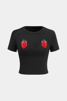Women's Strawberry Graphic T-Shirt – front view