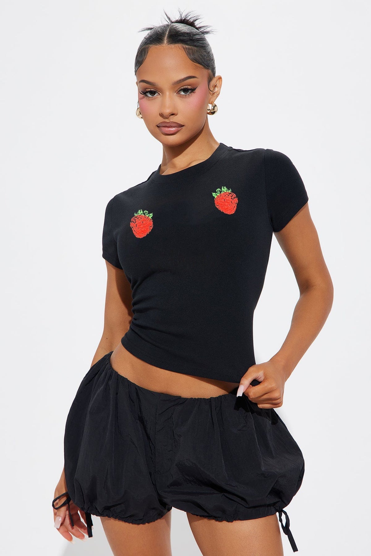 Women's Strawberry Graphic T-Shirt – model view