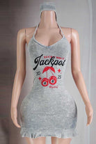 Graphic mini dress front