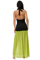 Contrast maxi dress front view - Epicplacess