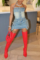 Cassie blue denim skirt set - Epicplacess