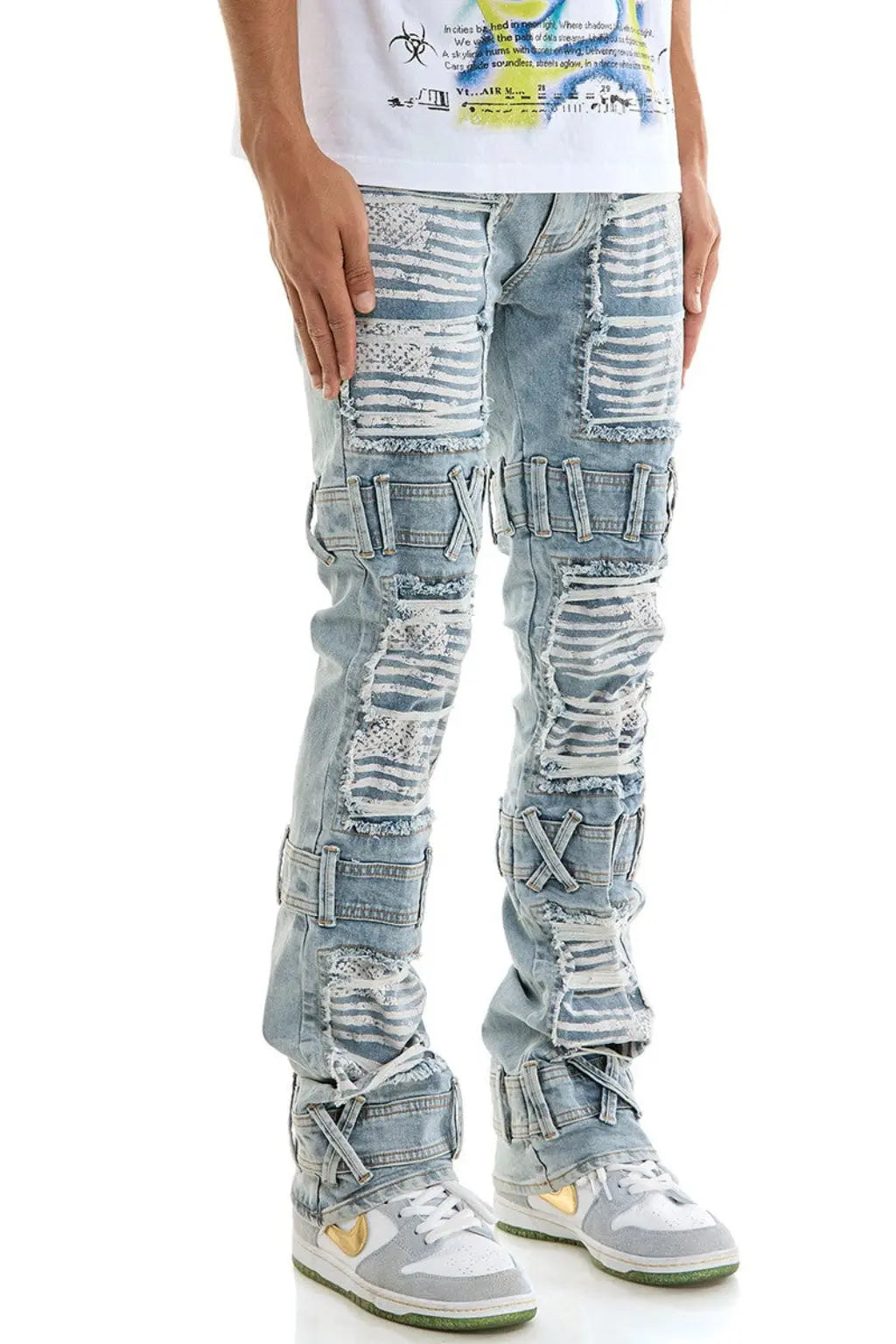 Light wash ripped jeans detail - Epicplacess
