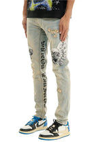Tattoo print jeans detail - Epicplacess