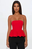 Women's Strapless Balloon Tube Top – front view