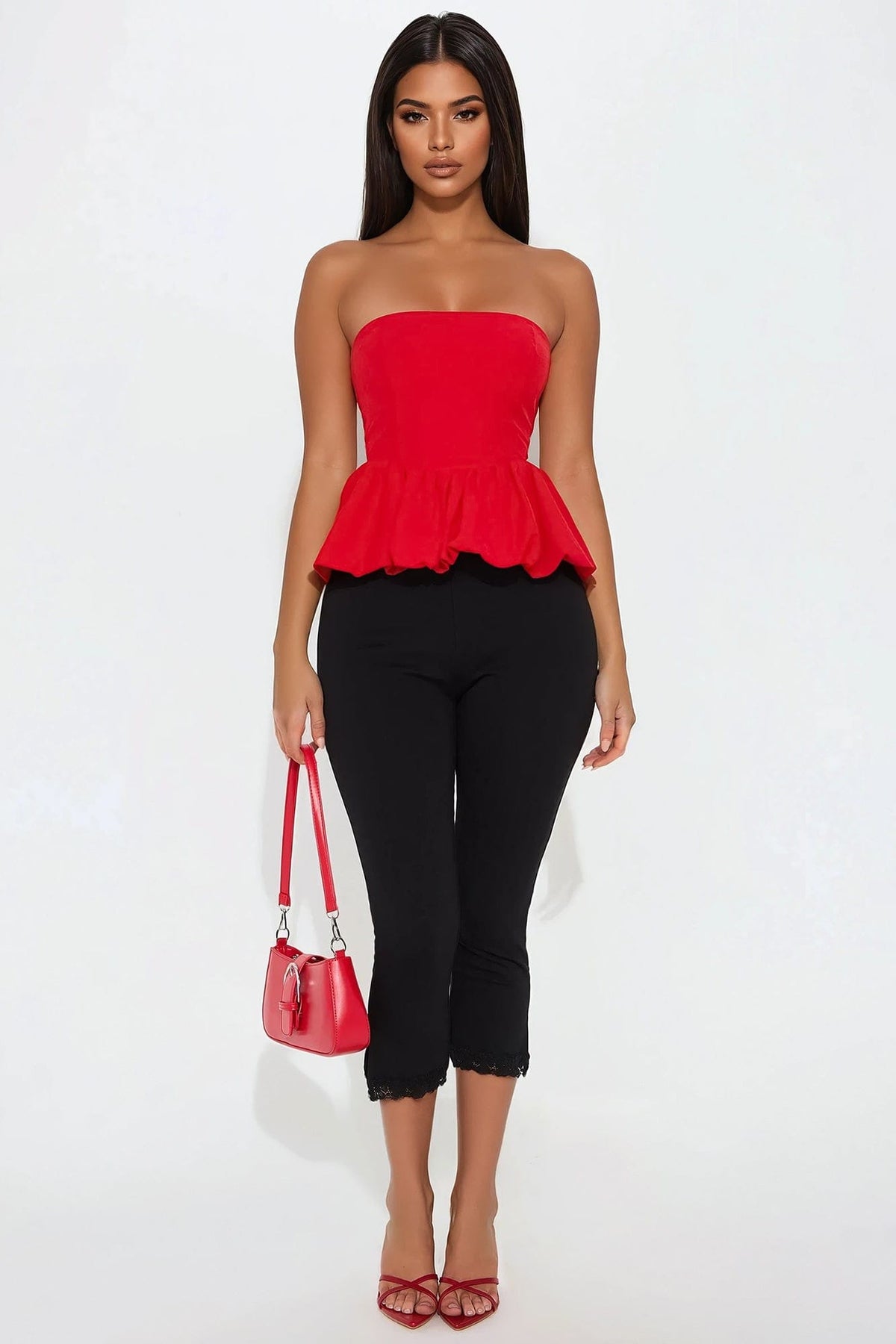 Women's Strapless Balloon Tube Top – model view