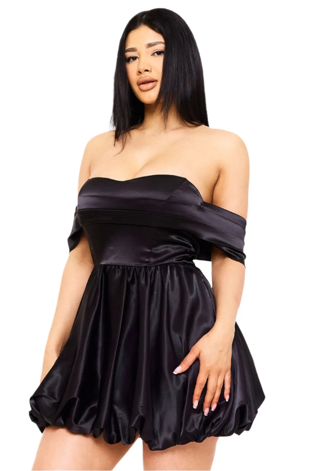 Off-shoulder mini dress front view - Epicplacess