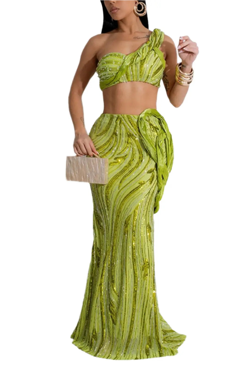 Sequin maxi skirt set detail - Epicplacess
