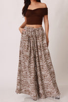 Animal print baggy pants front