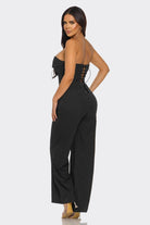 Women's Power Structure Strapless Corset Top & Wide Leg Pant Set – full-length view