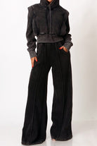 Wide leg joggers side view