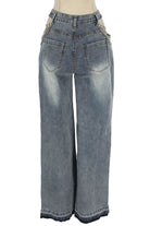 Women's Medium Wash Chain Detail Wide Leg Jeans - photo 3