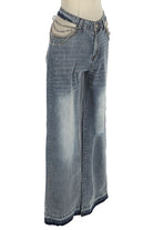 Women's Medium Wash Chain Detail Wide Leg Jeans - photo 2