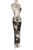 Women's Tie-Dye Print Halter Maxi Dress – Black - photo 2