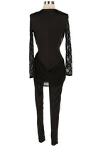 Women's Lace Plunge Long Sleeve Jumpsuit - photo 3