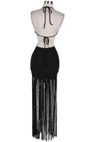 Women's Halter Cutout Fringe Maxi Dress - photo 3