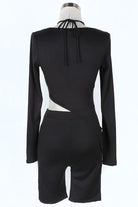 Women's Long Sleeve Cutout Crop Top & Biker Shorts Set - photo 3