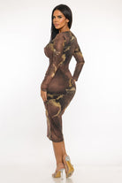 Women's Brown Eclipse Mirage Dress – side view