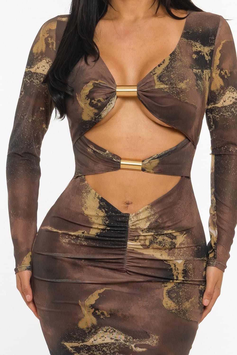 Women's Brown Eclipse Mirage Dress – detail view