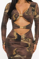 Women's Brown Eclipse Mirage Dress – detail view