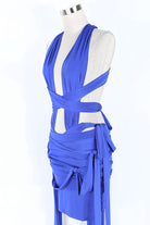Women's Plunge Halter Wrap Top & Mini Skirt Set - photo 2