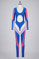 Women's Colorblock Long Sleeve Cutout Jumpsuit - photo 2