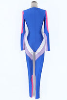 Women's Colorblock Long Sleeve Cutout Jumpsuit - photo 4