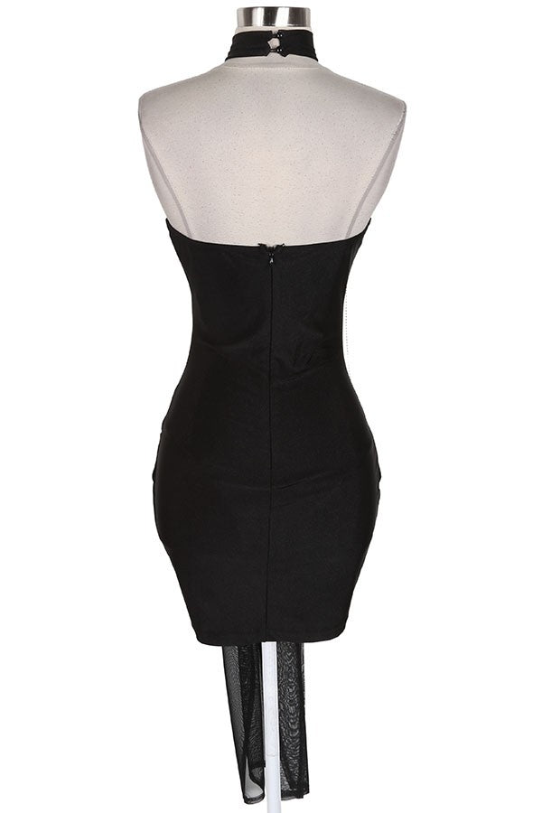 Women's Embellished Halter Fringe Mini Dress - photo 3