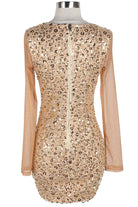 Women's Sequin Sheer Long Sleeve Cutout Mini Dress - photo 3