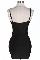 Women's Rhinestone Mesh Bodice Ruched Mini Dress - photo 3
