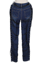 Women's Lace-Up Side Straight Leg Jeans - photo 3