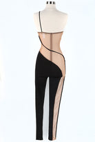 Women's One Shoulder Mesh Panel Jumpsuit - photo 4