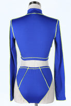 Women's blue cutout long sleeve top and pants set - photo 3