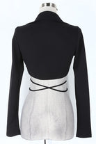 Women's black v-neck long sleeve tie-front top - photo 3