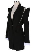 Women's black long sleeve plunge cutout blazer mini dress - photo 2