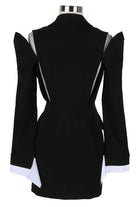 Women's black long sleeve plunge cutout blazer mini dress - photo 3