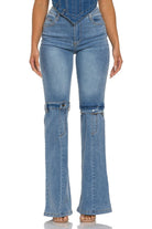 Women's High-Waist Denim Flare Pants - photo 2