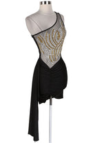 Women's Rhinestone One-Shoulder Sash Mini Dress - photo 2