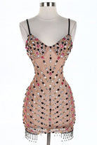 Women's Rhinestone Studded Strappy Mini Dress