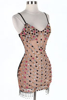 Women's Rhinestone Studded Strappy Mini Dress - photo 2
